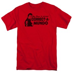 Cbs - Happy Days / Correct A Mundo Adult T-Shirt In Red