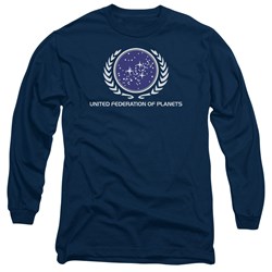 Star Trek - Mens United Federation Logo Long Sleeve Shirt In Navy