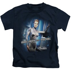 Star Trek - St: Voyager / Seven Of Nine Little Boys T-Shirt In Navy