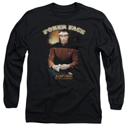 Star Trek - Mens Poker Face Long Sleeve Shirt In Black