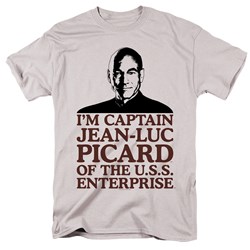 Star Trek - St: Next Gen / I'M Captain Adult T-Shirt In Silver