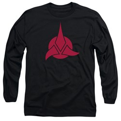 Star Trek - Mens Klingon Logo Long Sleeve Shirt In Black