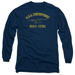 Star Trek - Mens Enterprise Athletic Long Sleeve Shirt In Navy