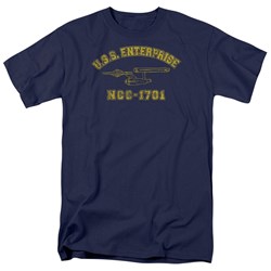Star Trek - St / Enterprise Athletic Adult T-Shirt In Navy