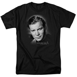 Star Trek - St / Captain Kirk Portrait Adult T-Shirt In Black