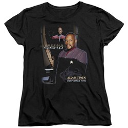 Star Trek - St: Ds9 / Captain Sisko Womens T-Shirt In Black