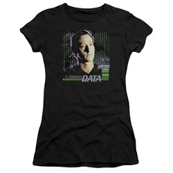 Star Trek - St: Next Gen / Data Juniors T-Shirt In Black