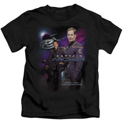 Star Trek - St: Enterprise / Captain Archer Little Boys T-Shirt In Black