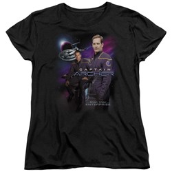Star Trek - St: Enterprise / Captain Archer Womens T-Shirt In Black