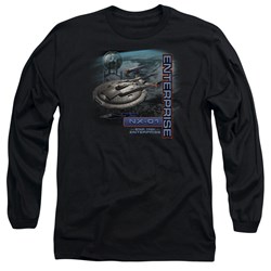 Star Trek - Mens Enterprise Nx 01 Long Sleeve Shirt In Black