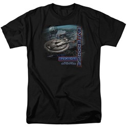 Star Trek - St: Enterprise / Enterprise Nx01 Adult T-Shirt In Black