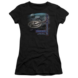 Star Trek - St: Enterprise / Enterprise Nx01 Juniors T-Shirt In Black