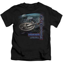 Star Trek - St: Enterprise / Enterprise Nx01 Little Boys T-Shirt In Black