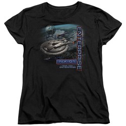 Star Trek - St: Enterprise / Enterprise Nx01 Womens T-Shirt In Black