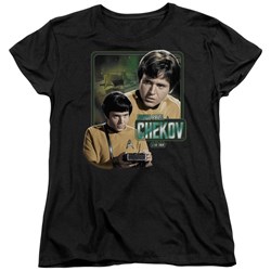 Star Trek - St / Ensign Chekov Womens T-Shirt In Black