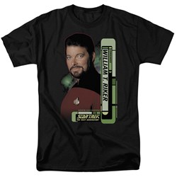 Star Trek - St: Next Gen / Riker Adult T-Shirt In Black