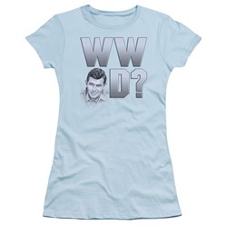 Andy Griffith - Wwad? Juniors T-Shirt In Light Blue