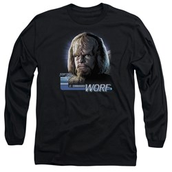 Star Trek - Mens Tng Worf Long Sleeve Shirt In Black