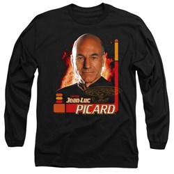 Star Trek - Mens Captain Picard Long Sleeve Shirt In Black