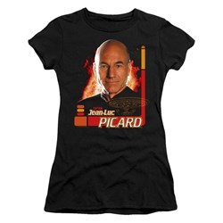 Star Trek - St: Next Gen / Captain Picard Juniors T-Shirt In Black