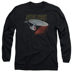 Star Trek - Mens Retro Enterprise Long Sleeve Shirt In Black