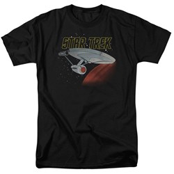 Star Trek - Retro Enterprise Adult T-Shirt In Black