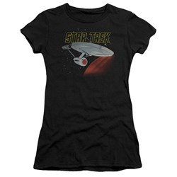 Star Trek - Retro Enterprise Juniors T-Shirt In Black