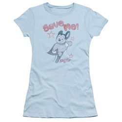Mighty Mouse - Save Me Juniors T-Shirt In Light Blue