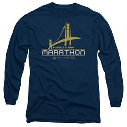 Star Trek - Mens Marathon Logo Long Sleeve Shirt In Navy