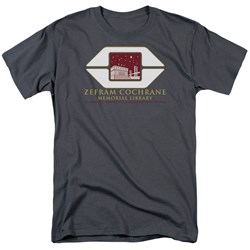 Star Trek - Cochrane Library Adult T-Shirt In Charcoal