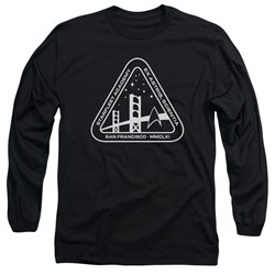 Star Trek - Mens White Academy Logo Long Sleeve Shirt In Black