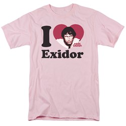 Mork & Mindy - I Heart Exidor Adult T-Shirt In Pink
