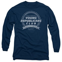 Family Ties - Mens Young Republicans Club Long Sleeve Shirt In Navy