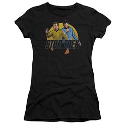 Star Trek: The Original Series - Phasers Ready Juniors T-Shirt In Black