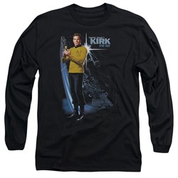 Star Trek - Mens Galactic Kirk Long Sleeve Shirt In Black