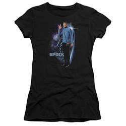 Star Trek: The Original Series - Galactic Spock Juniors T-Shirt In Black