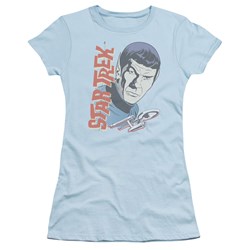 Star Trek - Vintage Spock Juniors T-Shirt In Light Blue