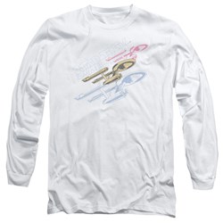 Star Trek - Mens Retro Tri Enterprise Long Sleeve Shirt In White