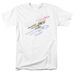Star Trek - Retro Tri-Enterprise Adult T-Shirt In White
