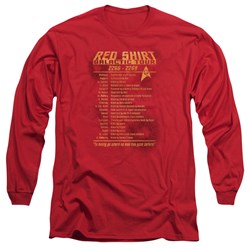 Star Trek - Mens Red Shirt Tour Long Sleeve Shirt In Red