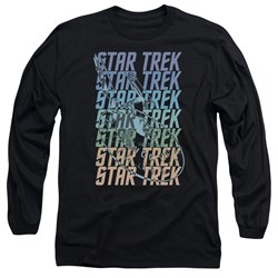Star Trek - Mens Multi Logo Enterprise Long Sleeve Shirt In Black
