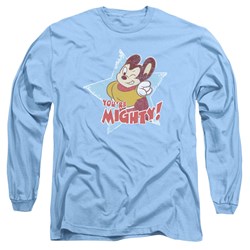 Mighty Mouse - Mens You'Re Mighty Long Sleeve Shirt In Carolina Blue
