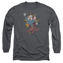 Mighty Mouse - Mens Break Through Long Sleeve Shirt In Charcoal