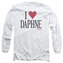 Frasier - Mens I Heart Daphne Long Sleeve Shirt In White