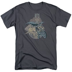 Batgirl Biker Adult S/S T-shirt in Charcoal by DC Comics