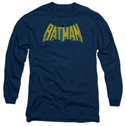 Dc Comics - Mens Classic Batman Logo Long Sleeve Shirt In Navy