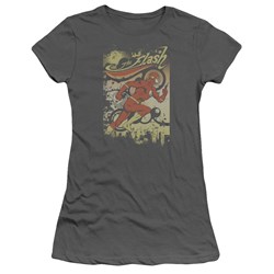 The Flash Just Passing Through Juniors S/S T-shirt in Charcoal by DC Comics