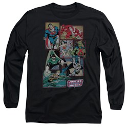 DC Comics - Mens Justice League Boxes Long Sleeve T-Shirt