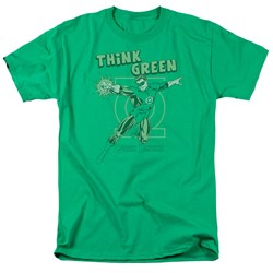 Dc Comics - Think Green Adult T-Shirt In Kelly Green