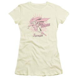 Supergirl Girl Power Juniors S/S T-shirt in Cream by DC Comics